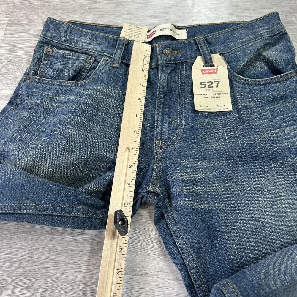 Levis 527 Jeans Boys 16 Regular 28x28 Blue Boot Cut 100% Cotton Denim Pants